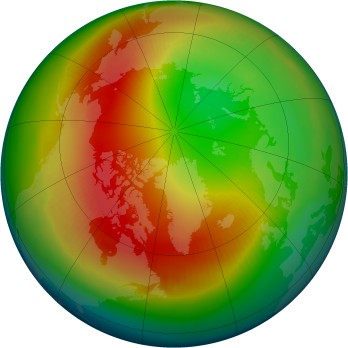 Arctic ozone map for 1990-02